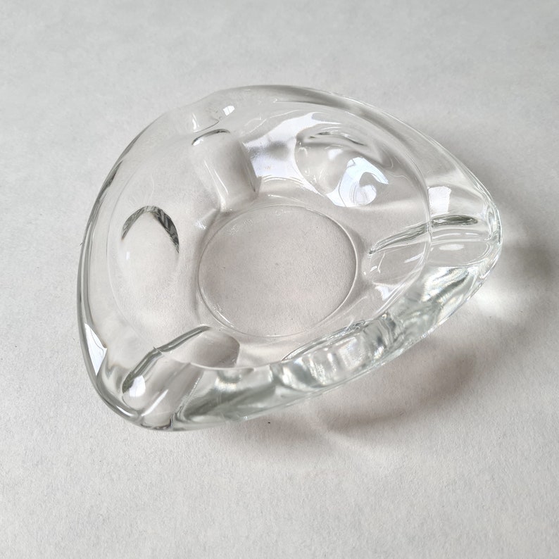Triangle Colorless Vintage Glass Ashtray/colorless Transparent Triangle/old Retro Chic ...