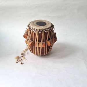 Vintage tabla Dayan Dahina drum instrument music percussion/India Indian Bombay artisan handmade traditional/wooden leather suru shyahi