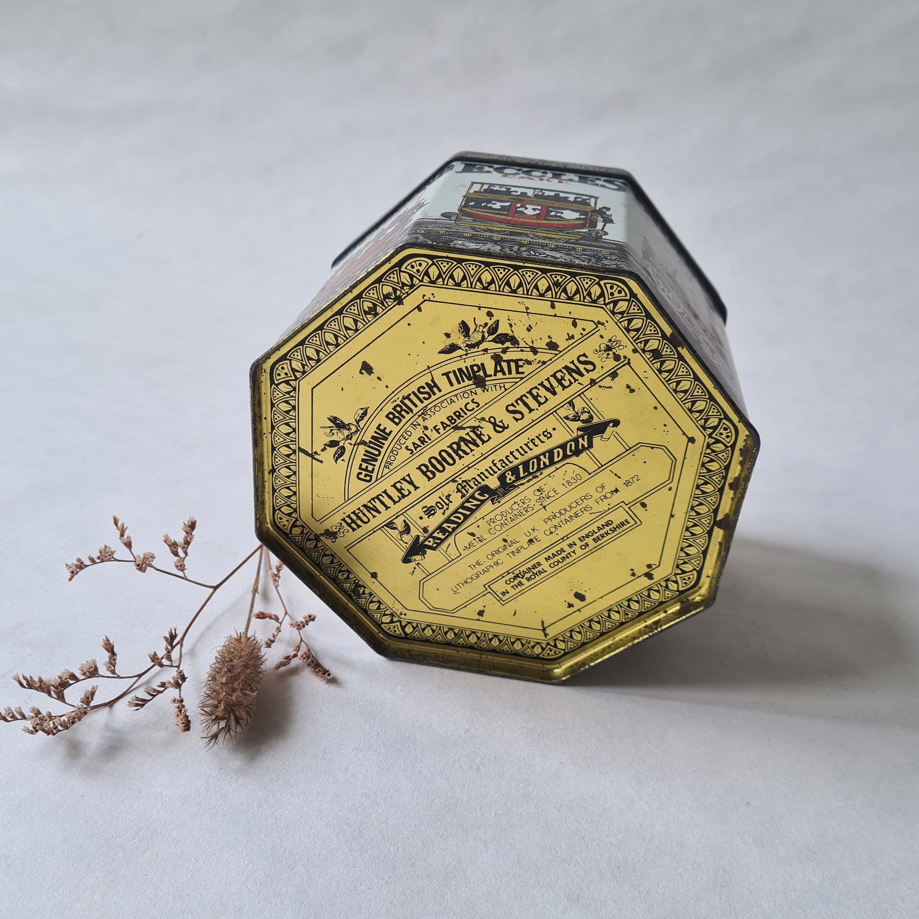 Vintage Iron Metal Sheet Box/cakes Biscuits Metropolitan Excursion/gray ...