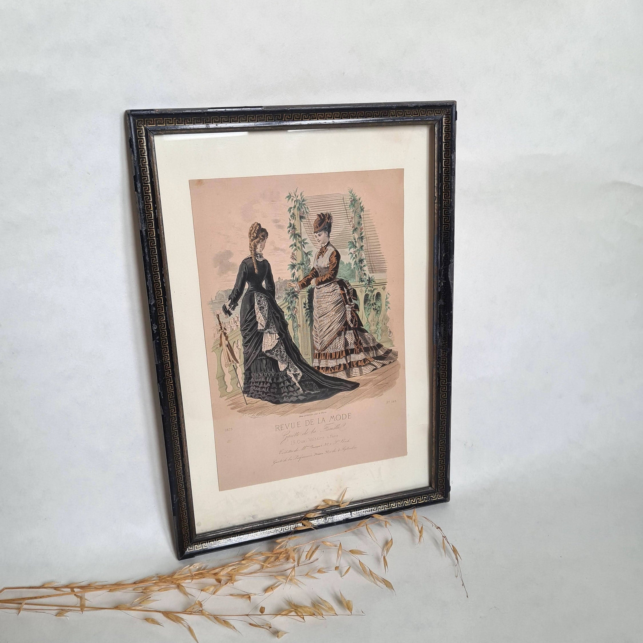REVUE DE LA MODE 印刷物 1875 年 【商品番号③】 絵画