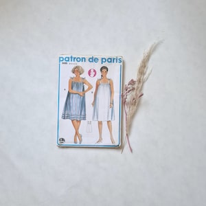 Vintage Patron De Paris DMC/Nähpapiermuster 9495/Nachthemd/trägerloses Kleid/Bekleidungstextilherstellung/70er/Retromode
