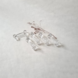 Vintage-Messerablage mit Überzug, Los 5/farbloses transparentes geformtes Glas/klassisch-schicker Tisch/Accessoire-Dekoration/Luxus-Geschenk aus Frankreich