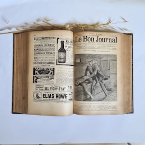 Vintage Le Bon Journal illustrated magazine 7th volume year 1908 French 2nd semester Flammarion illustrations France literature review XIXth