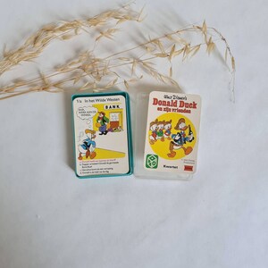 Vintage cartes à jouer/Donald Duck et ses amis/objet dérivé Walt Disney/collection jeux/famille quatuors/dessin animé/personnage enfant