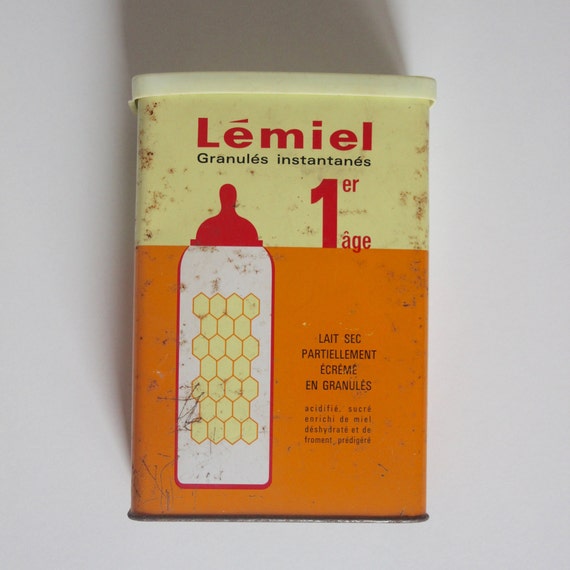 Vintage Boite Fer Blanc Lait Bebe Poudre Lemiel Enfants Etsy