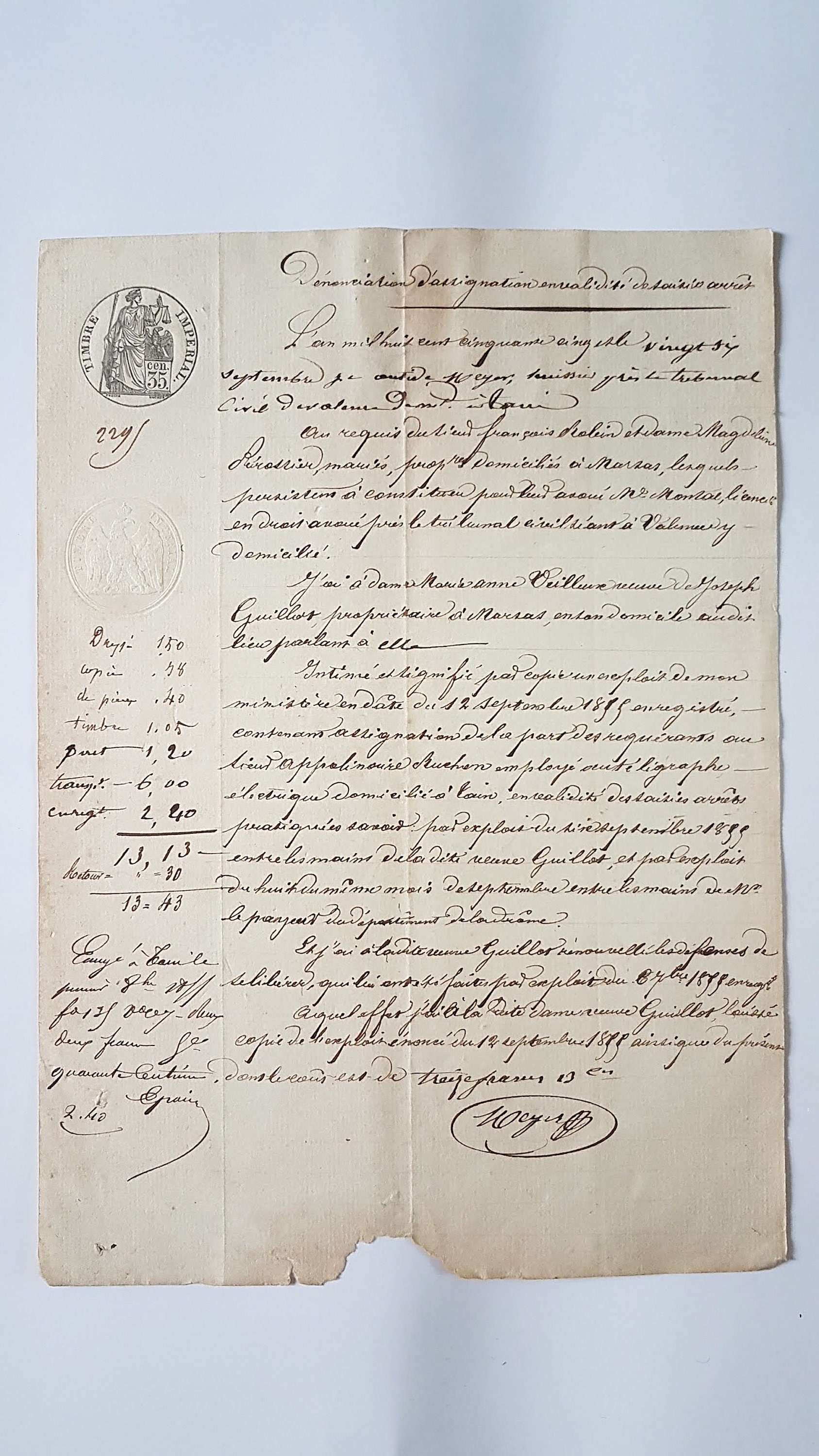 legal documents court filing handwritten