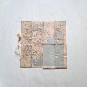 Mapa antigo do Golfo de Leão/Mediterrâneo/edição Delagrave/antigo década de 1930-40/papel de tela trançado/coleção antiga/período década de 1930-1940