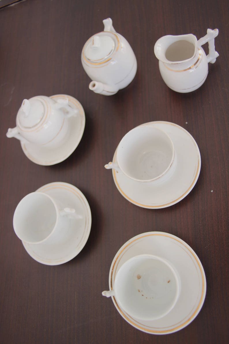 Dinette Enfant En Porcelaine Des Années 1950 - Vintage - Parfait état