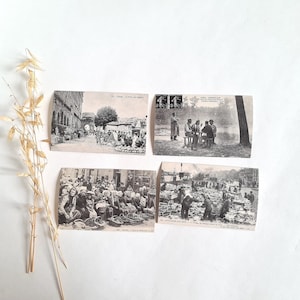 Vintage pocztówka czarno-biała fotografia zdjęcie kolekcja francuska Orange Blois targi Chaville Ursine kabaret Boulogne sur mer aukcja
