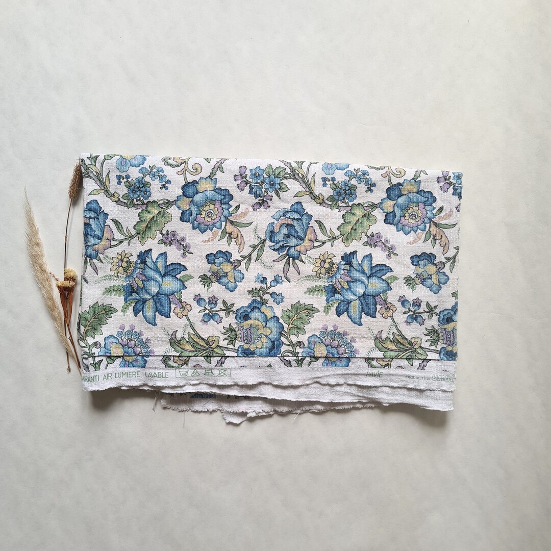 Printed Solid White Fabric with Green and Blue Floral Pattern Classic Custom Shirt main image 1