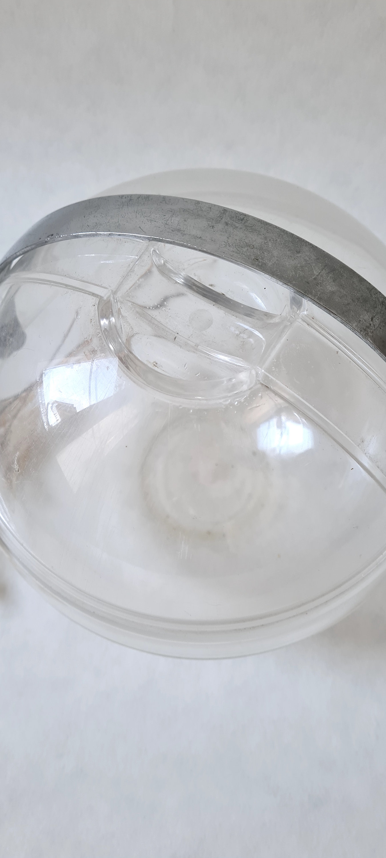 Seau à Glaçons Boule Guzzini – Vintage Années 70 – Blanc Avec Poignée – Pour Pièces Ou Déco