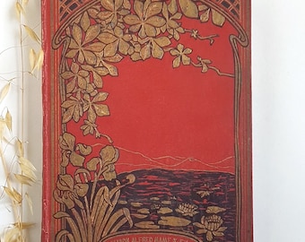 Vintage-Buch &quot;Die weiße Dame des Kerkers&quot; A. Dubreuil/illustriert/Hardcover rotgoldene Blumen/Romanliteratur/Maison Mame Tours France