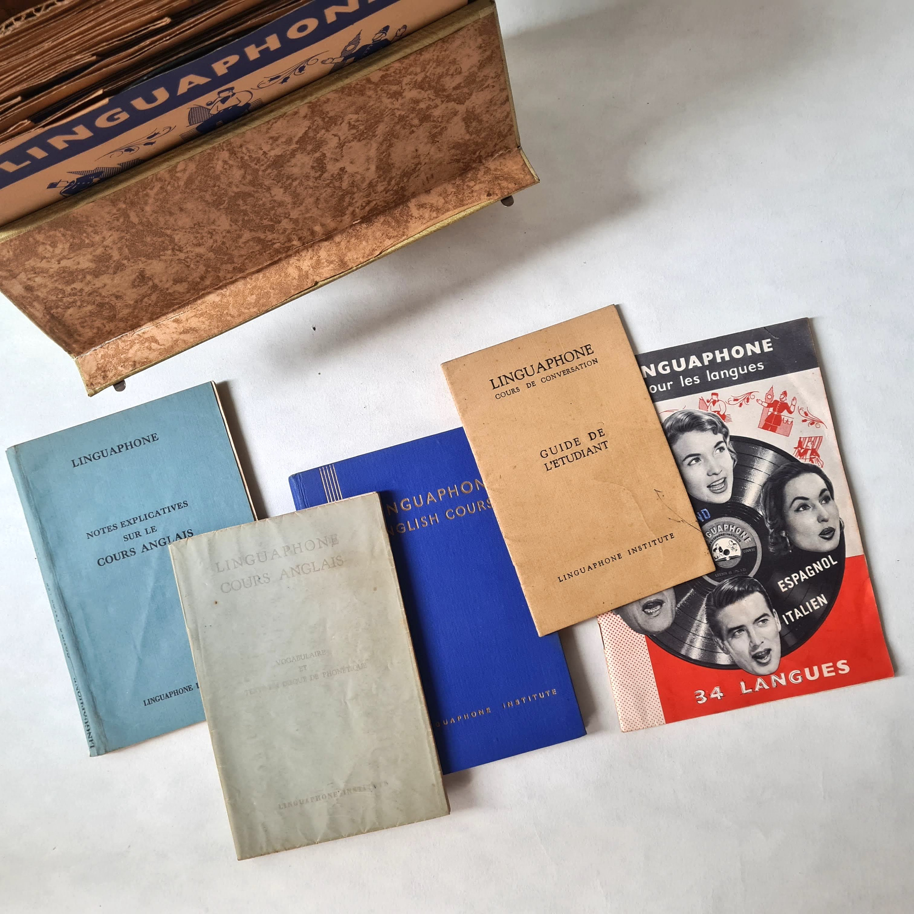 Vintage Languaphone Institut/box Case/set Lesson Course/learning