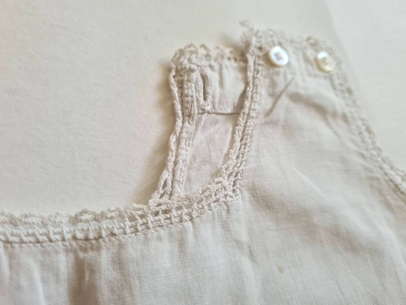 Vintage linen baby birth child white cotton embro… - image 7