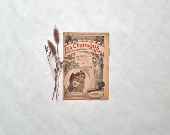 Vintage Les Chansons Illustrées/journal journal lyrics illustrations/period 20s-30s old collection/collection of French music singing