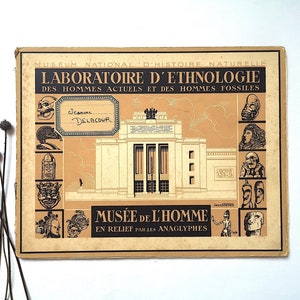 Antique 3D anaglyphs photo album/Musée de L&#39;Homme Paris France/ethnology laboratory/views photography lorgnette/National Museum History