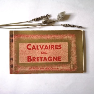 Cartões postais vintage do Calvário da Bretanha, França, década de 1930, preto e branco, série monumental, lote, caderno, carta, cruz, mercado de pulgas