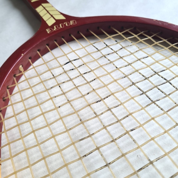 Raquette de tennis Cortland Mid-Century « Smoke-Tone » en bois avec