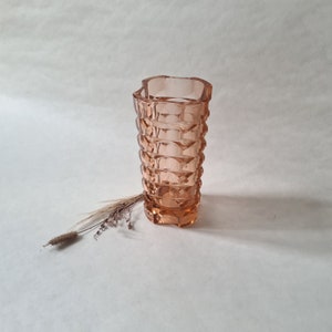 Vintage thick glass rose vase/rectangular high wide/made in French France/Luminarc Windsor/retro boho chic decoration table decor flowers