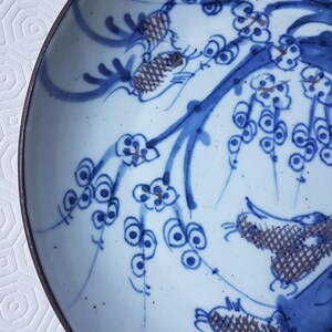 Vintage Plates set Porcelain Old China Asian Art Handcrafted Decor Blue Wall Decoration Home Interior Antiques Collectible flea market image 6