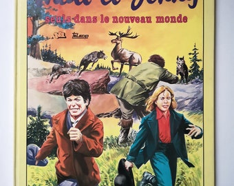 Vintage bande dessinée "Matt et Jenny seuls dans le nouveau monde" Hachette livre couleur série télévisée France ancien français collection