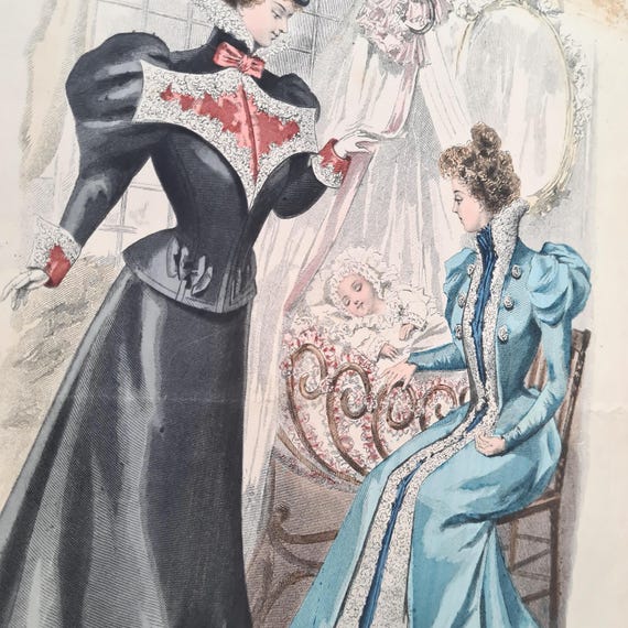 Gravure De Mode Ancienne 1869 - Vêtements Enfants - Double Page Magazine