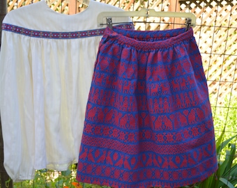 Vintage Guatemalan Skirt with Blouse