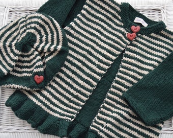 Child's Hand Knit Sweater and Hat