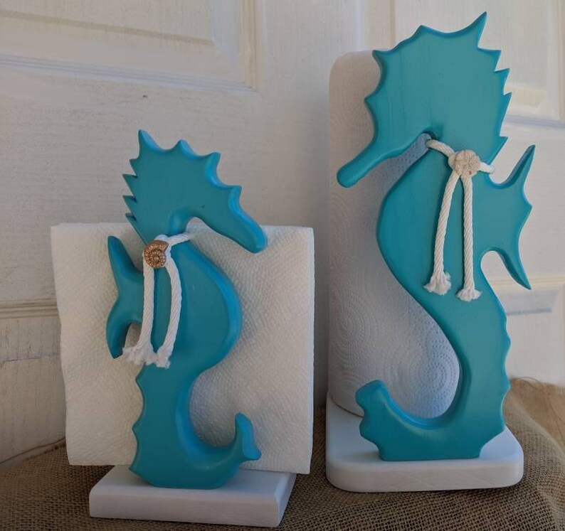 Seahorse Paper Towel Holder or order the set Nautical Paper Etsy