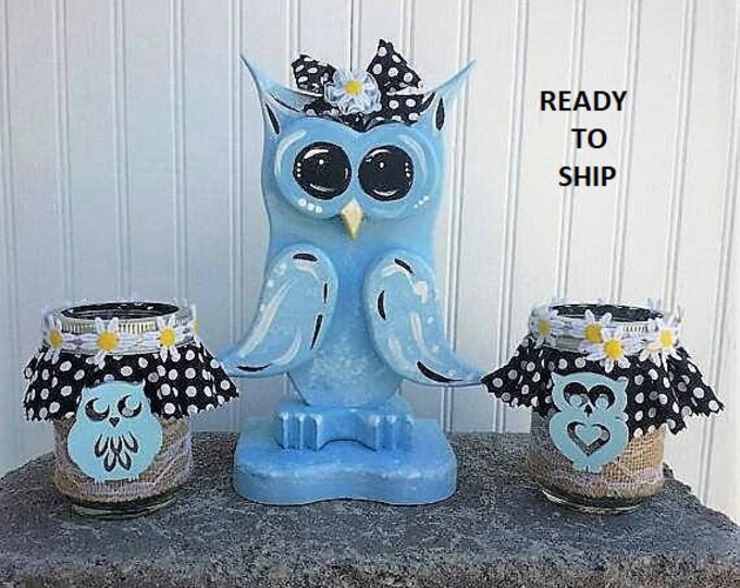 Blue Decorative Owl Baby Boy Owl Nursery Cute Owl Nursery Etsy