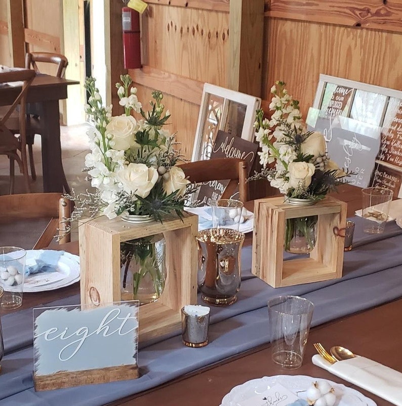 Rustic Wedding Floating Mason Jar Holder Centerpieces Etsy