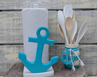 Anchor Paper Towel Holder/Nautical Towel Holder/Beach House Gift/Anchor Gift/Beach Decor/Shore House Decor/Nautical Bathroom/Anchor Decor