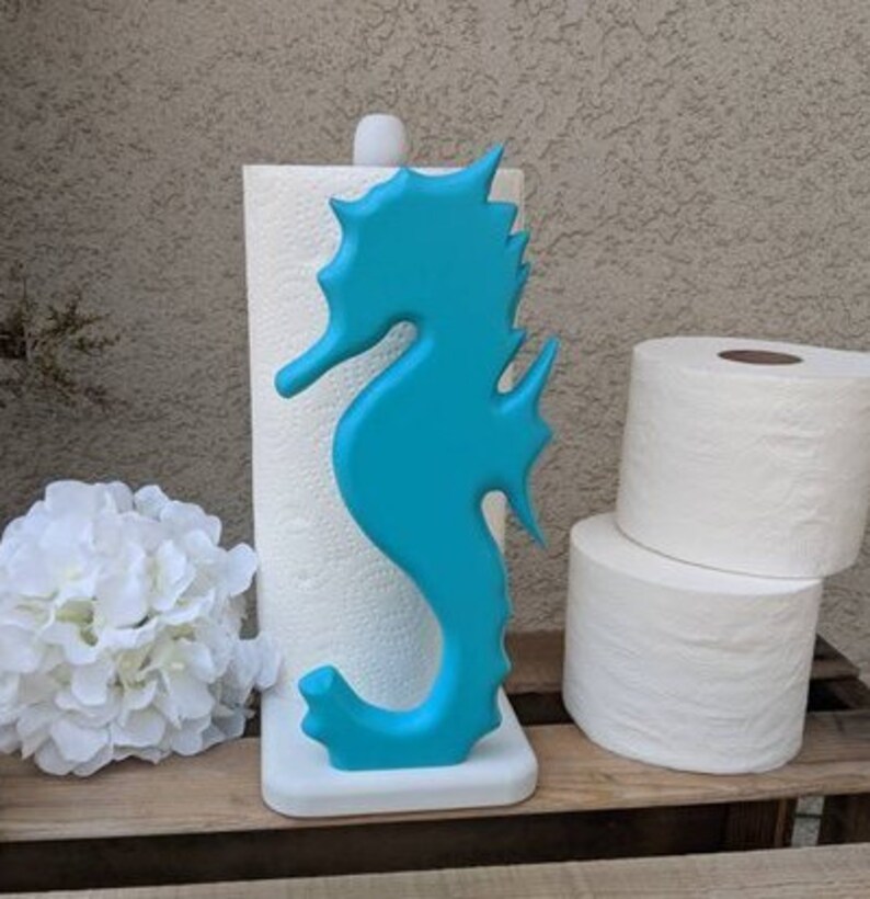 Seahorse Paper Towel Holder o setBathroom Ocean DecorBeach Etsy
