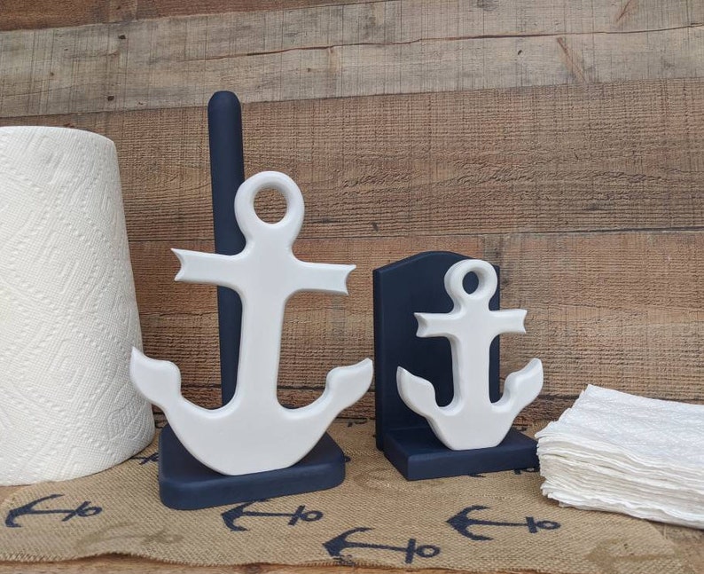 Anchor Wooden Paper Towel Holder or save on the set Boat ...