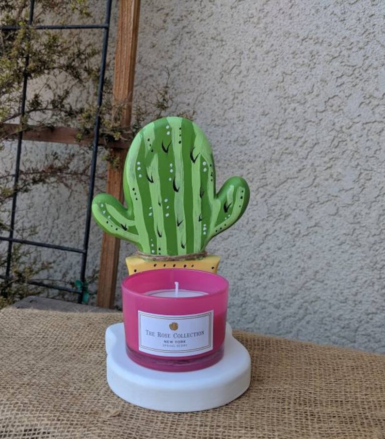 Cactus Candle HolderCactus DecorRose CandleSouthwestDesert Etsy