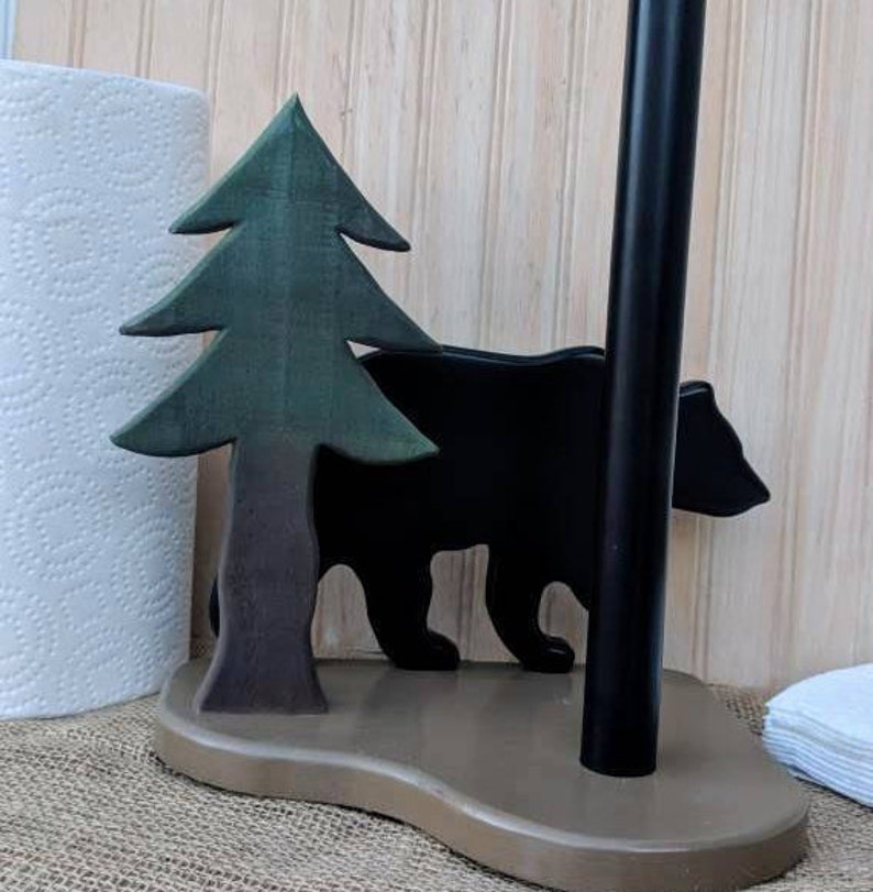 Grizzly Bear Paper Towel Holder Rustic Home Decor Log Etsy