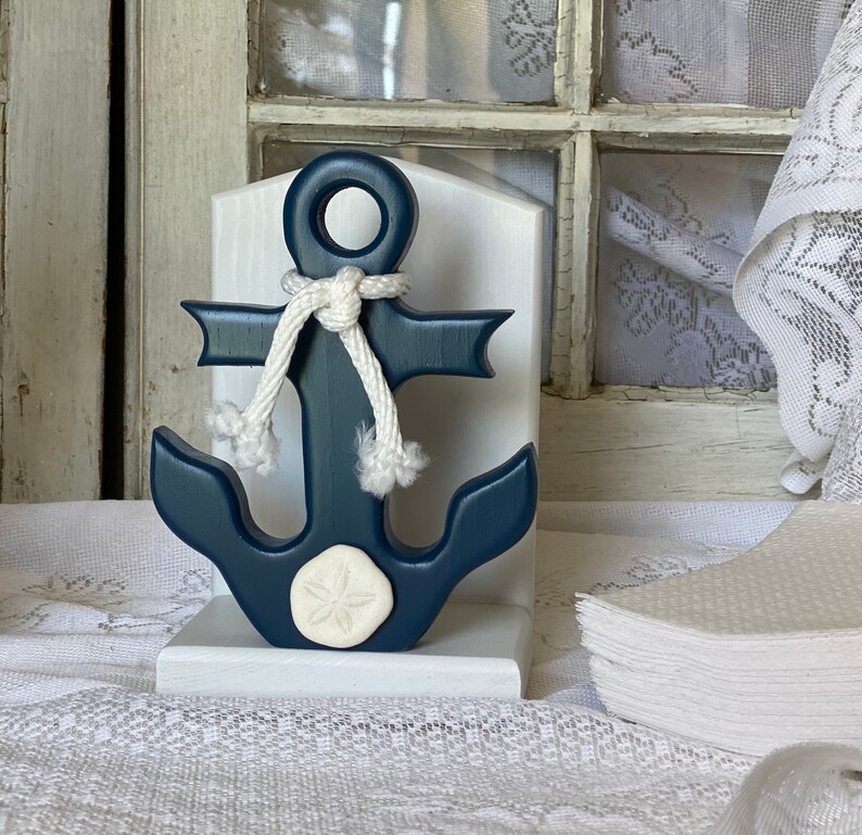 Beach Home Decor Anchor Nautical Paper Towel Holder OR save on the set Medium Size Anchors Coastal Kitchen Accessory -Wooden Anchors