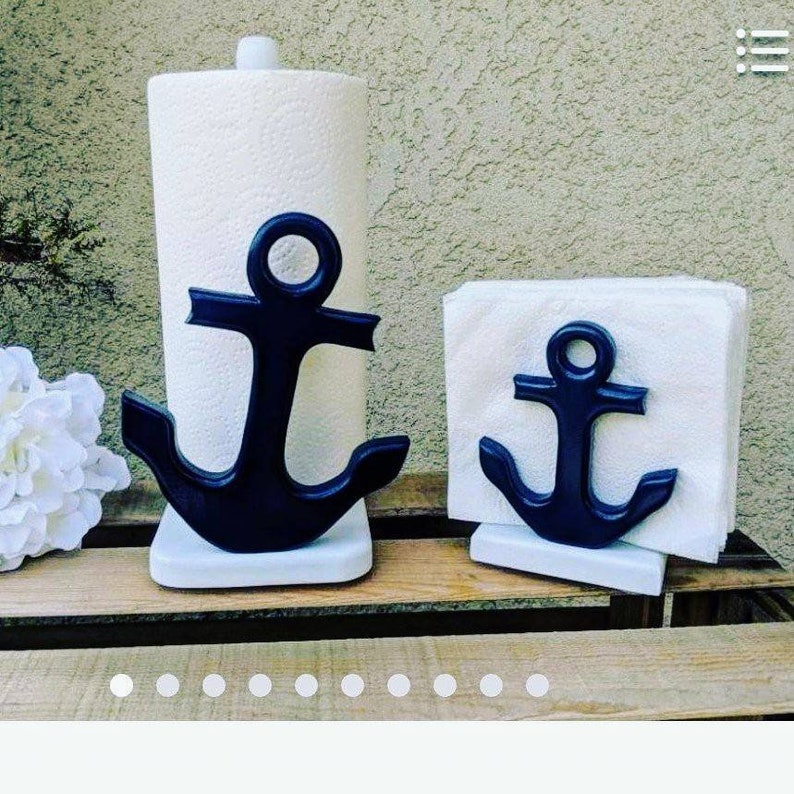 Anchor Medium Paper Towel Holder OR Save on the Set nautical Etsy