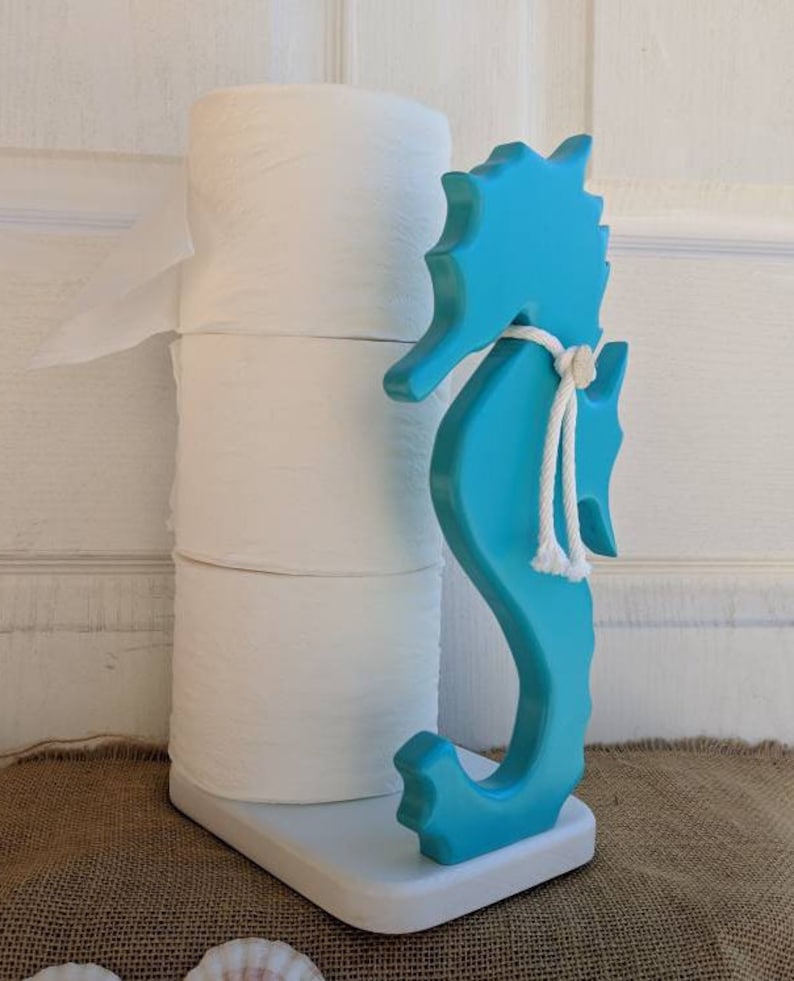 Seahorse Paper Towel Holder or order the set Nautical Paper Etsy
