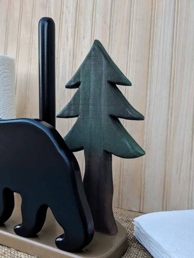Grizzly Bear Paper Towel Holder Rustic Home Decor Log Etsy