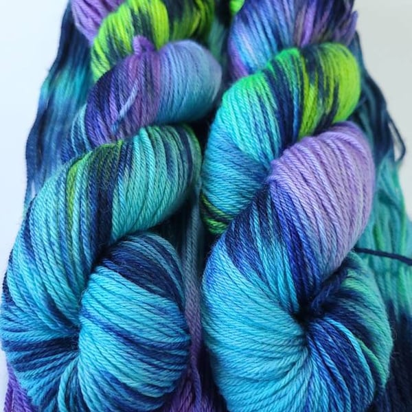 Northern Lights- Super wash / Hand dyed / hand painted / Worsted / DK / Fingering / yarn