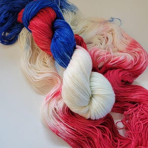 Bills Mafia - Hand dyed Yarn: Superwash Merino Wool, fingering, dk, Worsted weight yarn, buffalo, football
