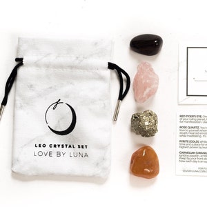 Leo Crystal Set |  Leo Zodiac Crystal Set | Zodiac Crystal Set | Healing Crystal Set | Healing Stones | Leo Gifts | Leo Crystals