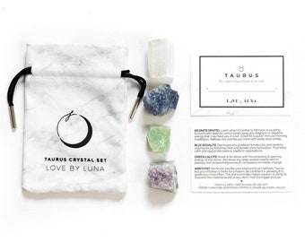 Taurus Crystal Set | Taurus Zodiac Crystal Set | Taurus Gift | Taurus Stone Taurus Crystal | Heal Stone Set | Zodiac Gift | Crystal Kit