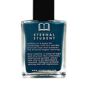 Eternal Student Nail Polish | Crystal Nail Polish | Vegan Nail Polish | Prussian Blue Nail Polish | Blue Sodalite Nail Polish | Cruelty Free