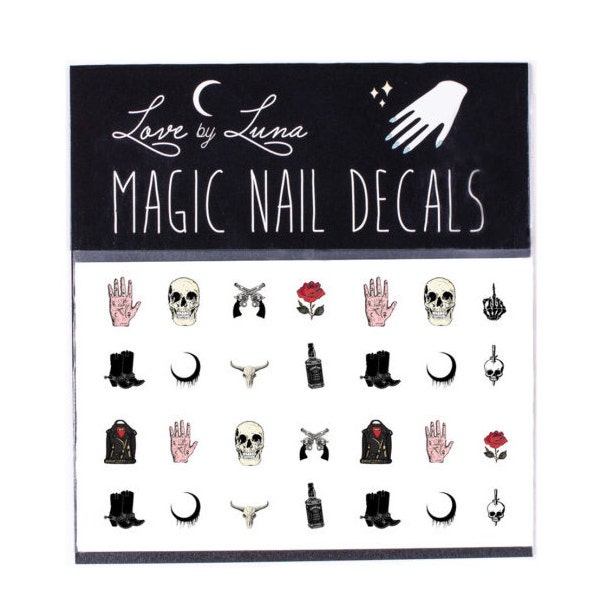 Western Nail Decals / Skull Nail Decals / Rose Nail Decals / Biker Nail Decals / Magic Nail Decals / Outlaw Nails / Gun Nail Decals