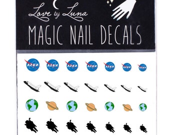 Astronaut Nail Decals / Space Nail Decals / Planets Nail Decals / Cosmic Nail Decals / Astronaut Nail Decals / Galaxy Nail Decals /