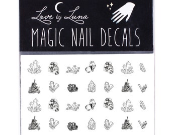Crystal Nail Decal / Crystals / Gems / Mystic / Healing Crystal / Quartz / Nail Art / Nail Wraps / Nail Tattoo / Nail Design