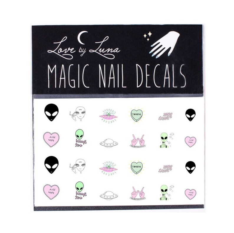 Alien Nail Decals / Kawaii Nail Decals / Nail Decals / Nail Etsy