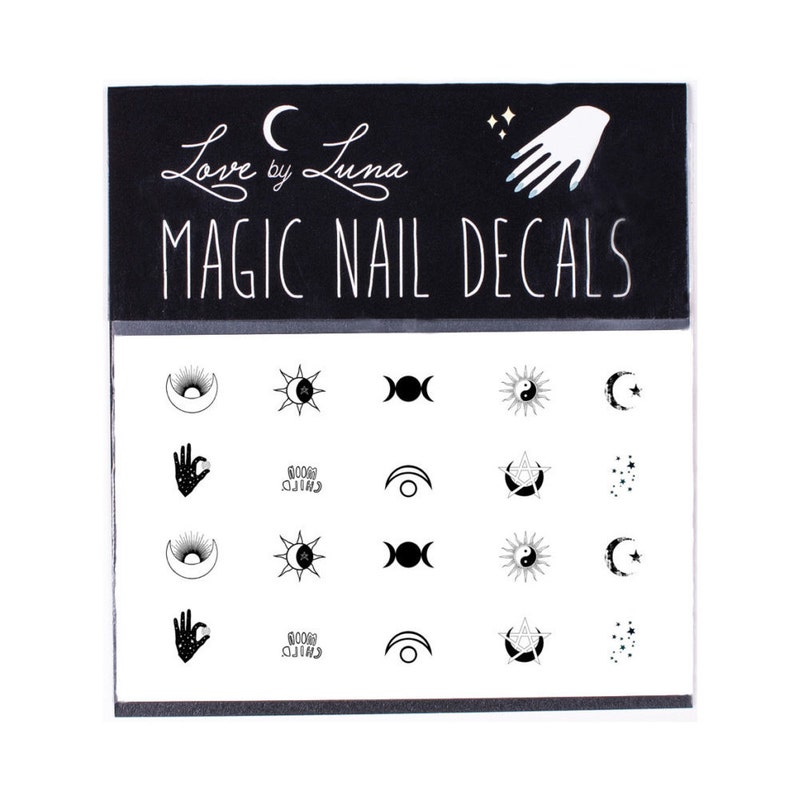 Sun and Moon Nail Decals / Moon Nail Decals / Space Nail Decals / Star Nail Decals / Witch Nail Decals / Mystic Nail Decals / Magic Nails image 1
